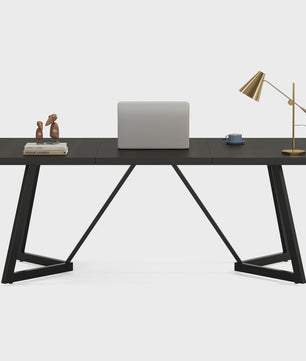 Tribesigns 180cm Executive Bureau - Modern Zwart Bureau met Metalen Frame