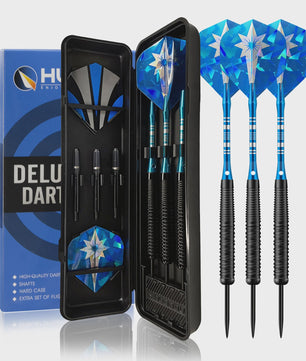 Huanqu 19g Dartpijlen Set: Professionele Iron Darts met Antislip Grip, Inclusief Opbergdoos en Accessoires