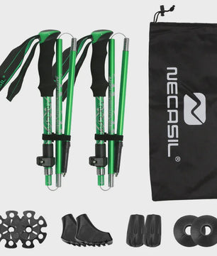 Set van 2 Ultralichte Opvouwbare Trekkingstokken - Telescopisch, Verstelbaar voor Wandelen, Outdoor & Camping