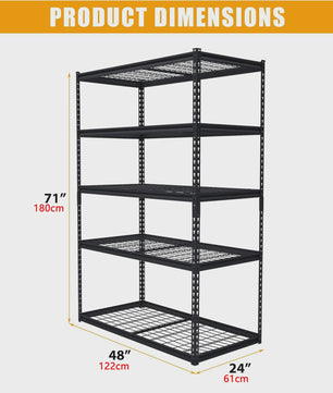 Robuuste Metalen Stellingkast 5 Lagen - Verstelbaar - Garage & Keuken