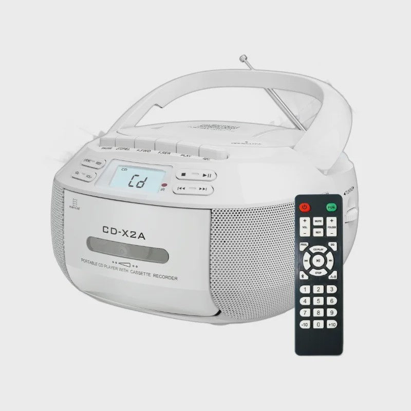 Draagbare CD-speler met Bluetooth, Cassetterecorder & USB - Stereo voor Thuis & Onderweg