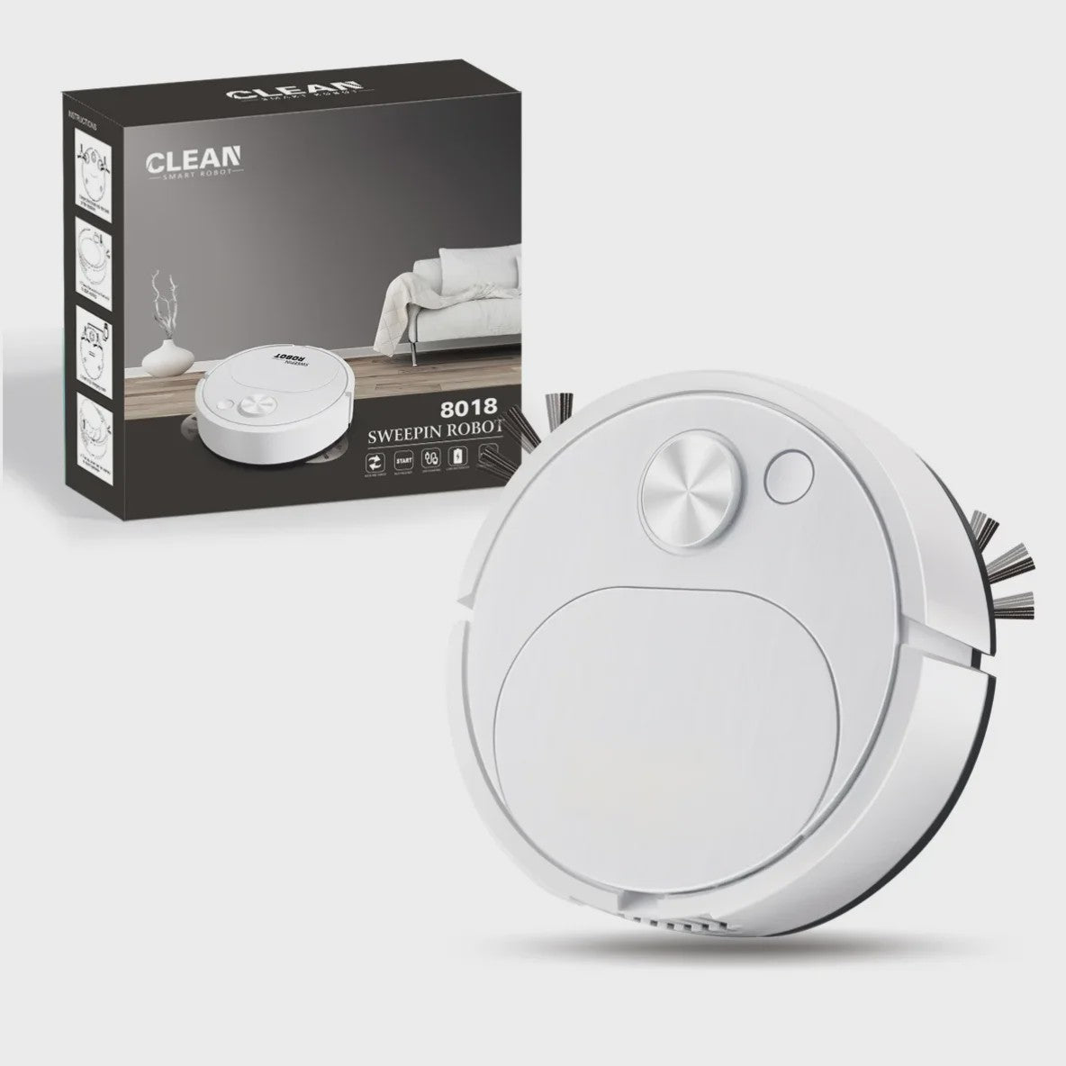 Slimme 3-in-1 Robotstofzuiger met Dweilfunctie - Draadloos, USB & 1500Pa Zuigkracht
