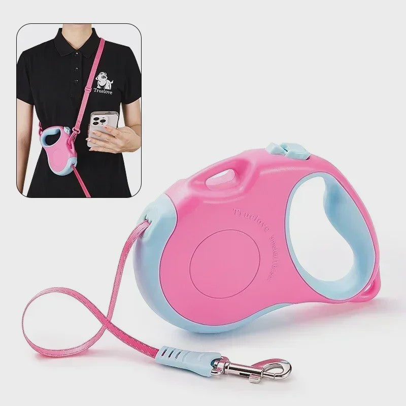 Truelove Intrekbare Hondentuig 5 Meter - Tangle Free, Eénhandige Rem & Vergrendeling
