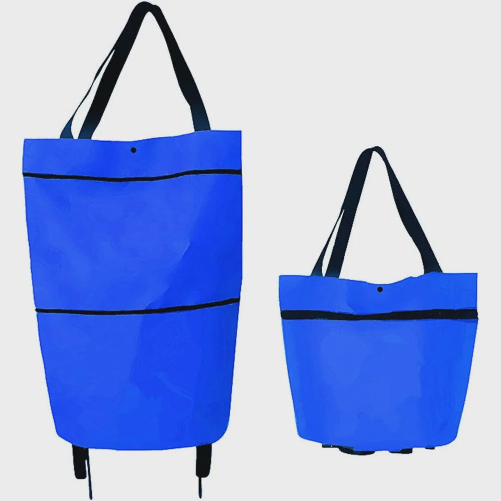 2-in-1 Opvouwbare Boodschappentrolley met Wielen - Handige Draagtas