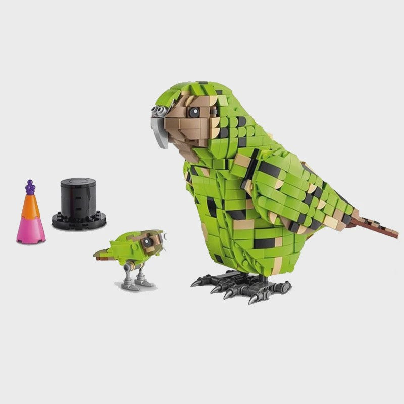 Bouwset Kakapo Papegaai en Vogel - Decoratieve Bouwstenen voor Kinderen en Fans