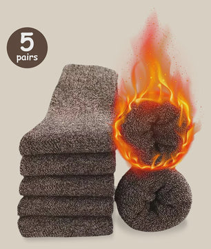 Warme Heren Sokken - Dikke Mid-Calf Sokken voor Koude Dagen en Sneeuwlaarzen - Elastisch & Comfortabel
