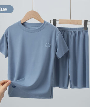 Kinder Pyjama Set van IJzige Zijde - Zomer Korte Mouw & Shorts