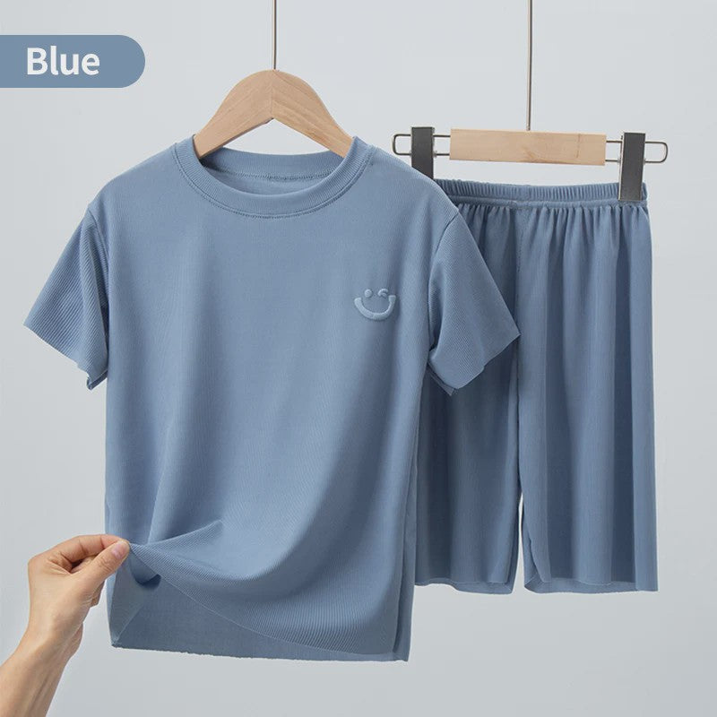 Kinder Pyjama Set van IJzige Zijde - Zomer Korte Mouw & Shorts
