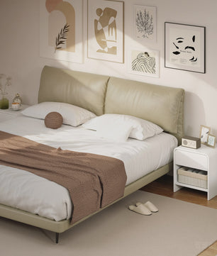 Set van 2 Witte Nachtkastjes met Lade en Open Vak - 40x35x45 cm