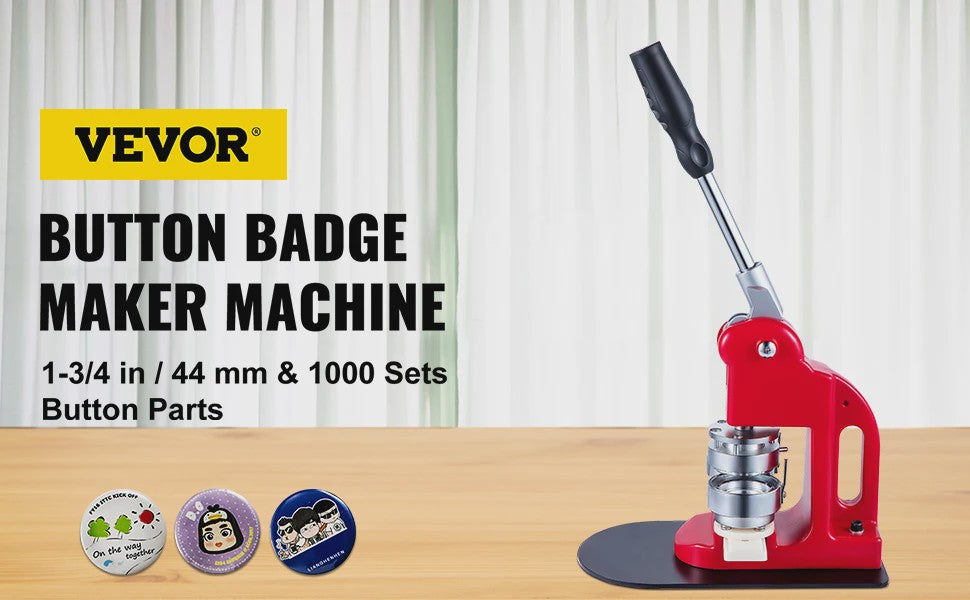 Professionele Badge Maker Machine: Maak Zelf Pins & Broches (25-75mm) - Inclusief 500/1000 Onderdelen