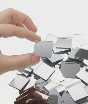 50x Mini Spiegeltegels Vierkant 3cm Glas Mozaïek voor Knutselen & Decoratie