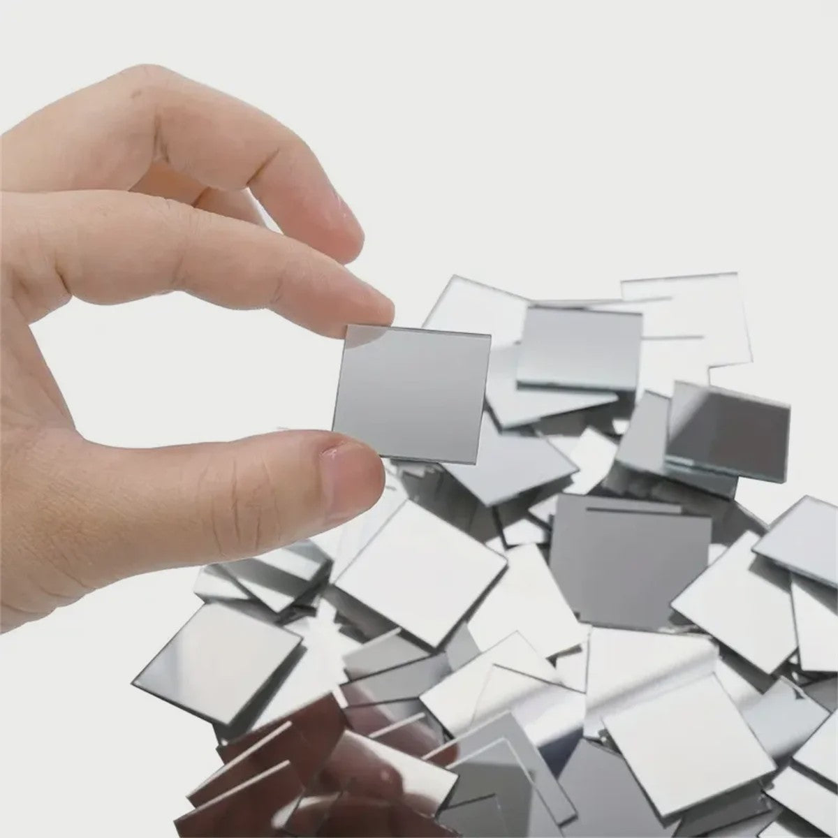 50x Mini Spiegeltegels Vierkant 3cm Glas Mozaïek voor Knutselen & Decoratie