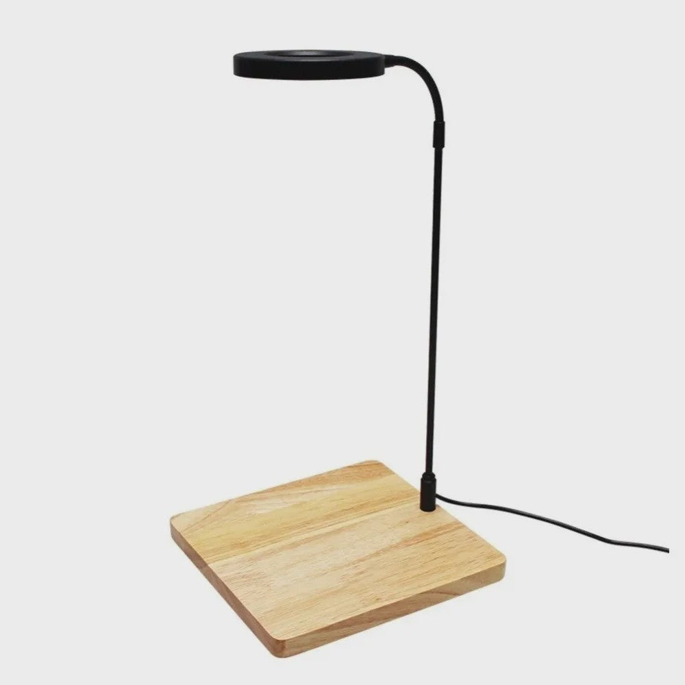 Verstelbare 10W LED Aquarium Lamp met Houten Basis & USB - Ideaal voor Landschapsverlichting