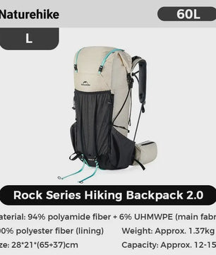 Naturehike 60+5L Wandelrugzak - Grote Capaciteit, Ergonomisch, Waterdicht