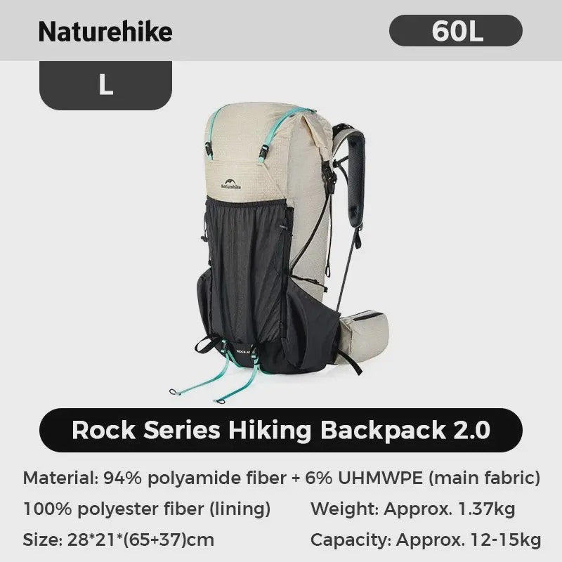 Naturehike 60+5L Wandelrugzak - Grote Capaciteit, Ergonomisch, Waterdicht