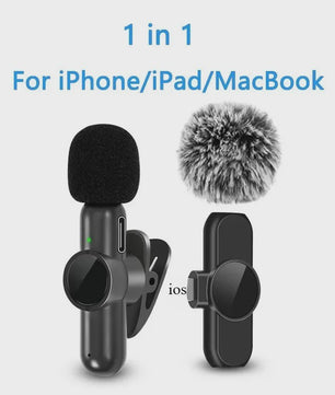 Draadloze Lavalier Microfoon Set - 2.4Ghz, Ruisonderdrukking, Plug & Play voor Smartphones