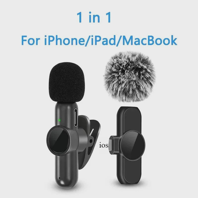Draadloze Lavalier Microfoon Set - 2.4Ghz, Ruisonderdrukking, Plug & Play voor Smartphones
