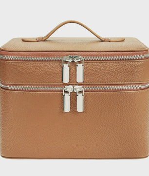 Dubbellaagse Make-up Tas - Draagbare Professionele Cosmetica Organizer met Verstelbare Vakken
