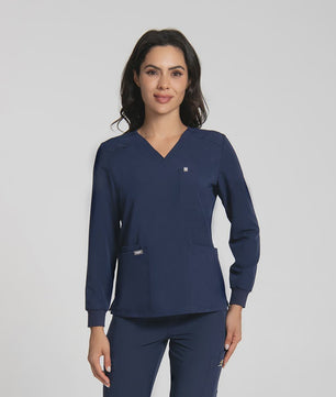 Dames Scrubtop Lange Mouw - Zacht, Waterdicht & Antibacterieel Medisch Uniform