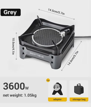 WESTTUNE Draagbare Camping Gasbrander 3600W - Infrarood Verwarmingssysteem met Elektronische Ontsteking