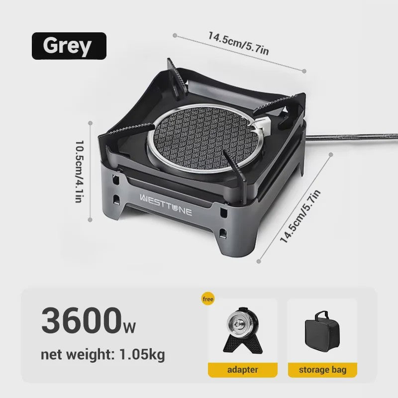 WESTTUNE Draagbare Camping Gasbrander 3600W - Infrarood Verwarmingssysteem met Elektronische Ontsteking