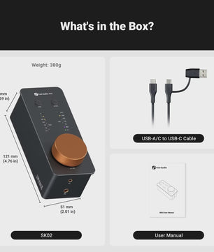 Fosi Audio SK02 USB DAC Hoofdtelefoonversterker - Hoge Resolutie PCM & DSD