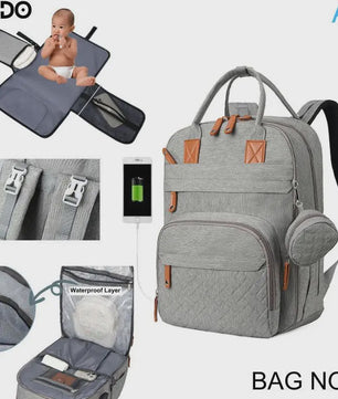 Multifunctionele Luiertas Rugzak Baby Essentials Waterdicht met Verschoonstation & Kinderwagenhaken