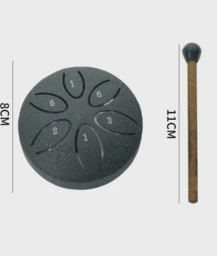 Mini Stalen Tongtrommel (6 Tonen) - Ethereal Hand Drum met Stokken - 3 Inch