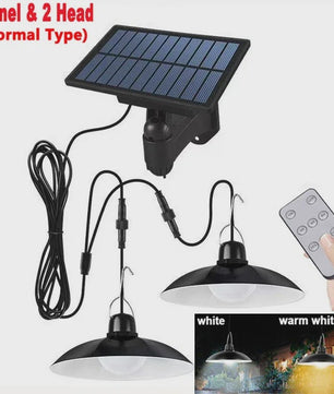Dubbele Solar Hanglamp met Afstandsbediening - Waterdicht LED Buitenlicht voor Schuur, Tuinhuis of Overkapping