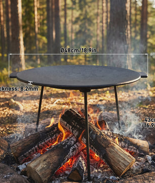 Gietijzeren BBQ Grillplaat met Onderstel - Diameter 45 cm