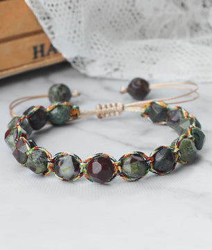Unieke Kralen Armband - Natuurlijke Tijgeroog, Amethist & Rozenkwarts - Verstelbaar