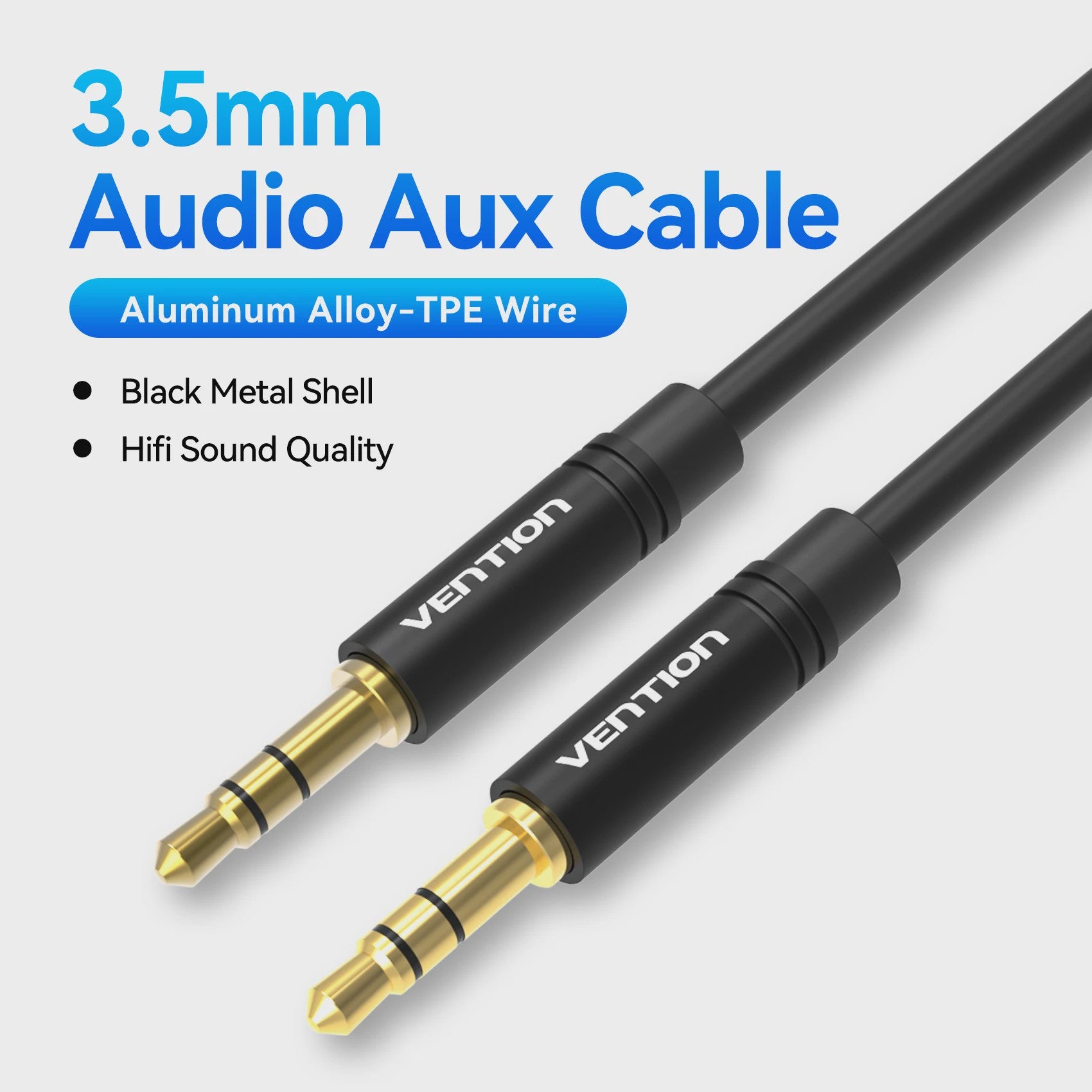 Vention 3.5mm Jack Audio Kabel - Male naar Male Aux Kabel voor Telefoon, Auto, Koptelefoon & Speaker