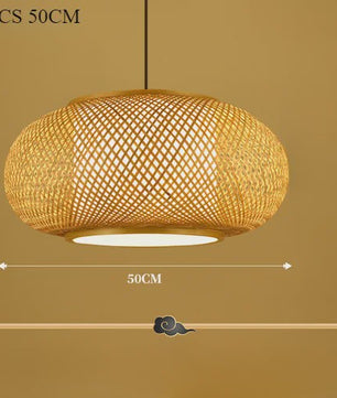 Bamboe Hanglamp Natuurlijk Rotan - Handgeweven, E27 Fitting, 40/50/60cm - Sfeervolle Verlichting voor Woonkamer, Café & Restaurant