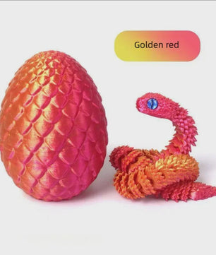 Flexibele Cobra Slang & Ei Statue - 3D Geprint Decoratie Ornament