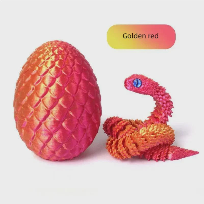 Flexibele Cobra Slang & Ei Statue - 3D Geprint Decoratie Ornament