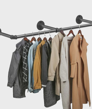 Industrieel Wandkledingrek Pijp Design - 180cm Robuust Ophangsysteem