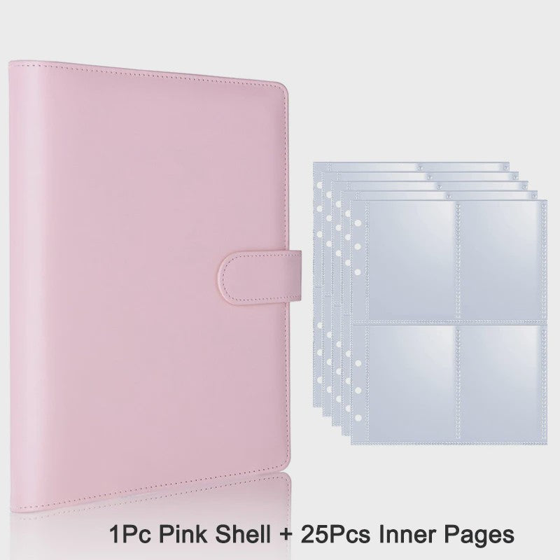 A5 Kpop Fotokaart Binder: Verzamelboek voor Idoolkaarten & Foto's - 25 Pagina's met 4 Vakjes