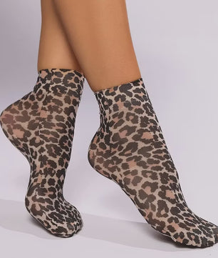 Leopard Print Korte Sokken - Zomerse Enkel Sokken met Bloemenpatroon