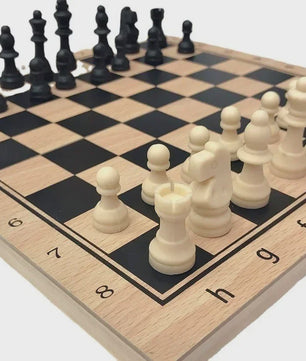 3-in-1 Houten Schaken, Dammen en Backgammon Spel - Draagbaar en Opvouwbaar