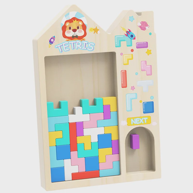 Houten 3D Puzzel Blokken Spel - Logica Training & Ouder-Kind Interactie