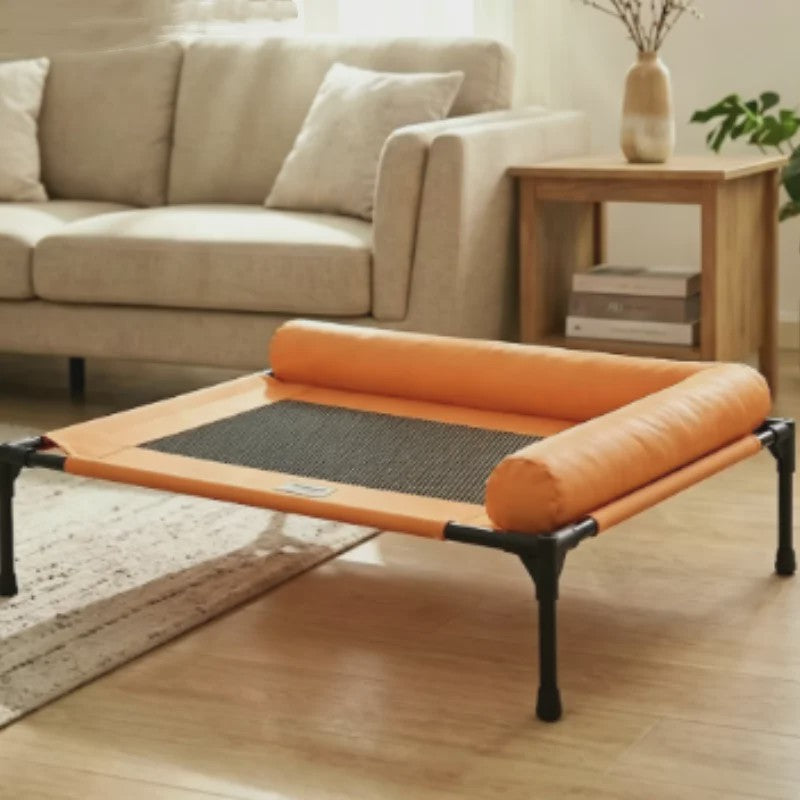 Verkoelend Hondenhok Bed met Kussen, Ademend Mesh, Wasbaar - Ideaal voor Binnen, Buiten, Camping & Patio