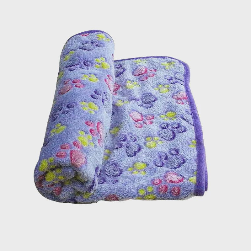 Zachte Pluche Deken voor Huisdieren - Warm & Comfortabel met Schattige Cartoon Pootjesprint