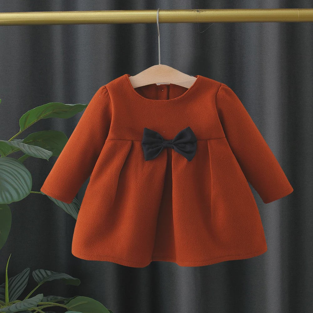 Schattige Baby Meisjes Jas - Wolmix met Strik - Herfst/Winter