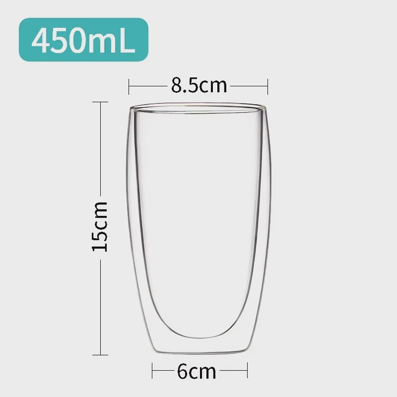 Dubbelwandige Glazen Mokken - Hittebestendig & Handgemaakt voor Koffie, Thee, Bier & Whiskey