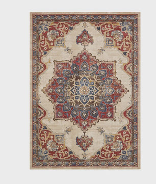 Wasbaar & Opvouwbaar Perzisch Retro Vloerkleed | Zacht Imitatie Kasjmier voor Woonkamer, Slaapkamer & Hal