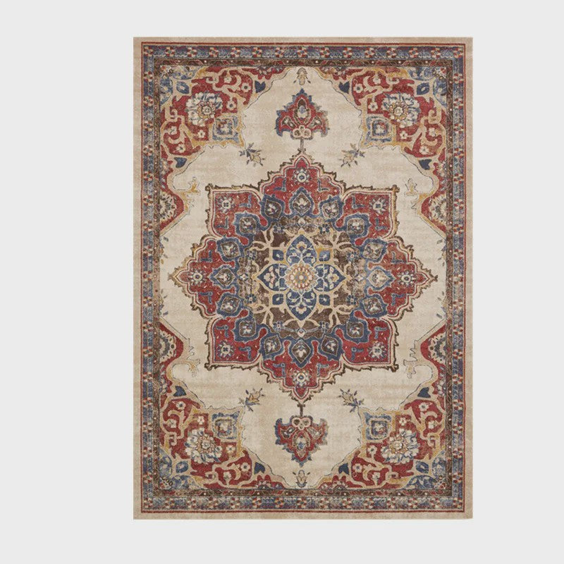 Wasbaar & Opvouwbaar Perzisch Retro Vloerkleed | Zacht Imitatie Kasjmier voor Woonkamer, Slaapkamer & Hal
