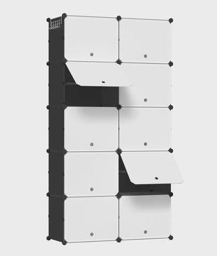 WOLTU Schoenenkast met 10 Vakken - Ruime Opbergkast voor 40 Paar Schoenen (94x180x36.5cm)