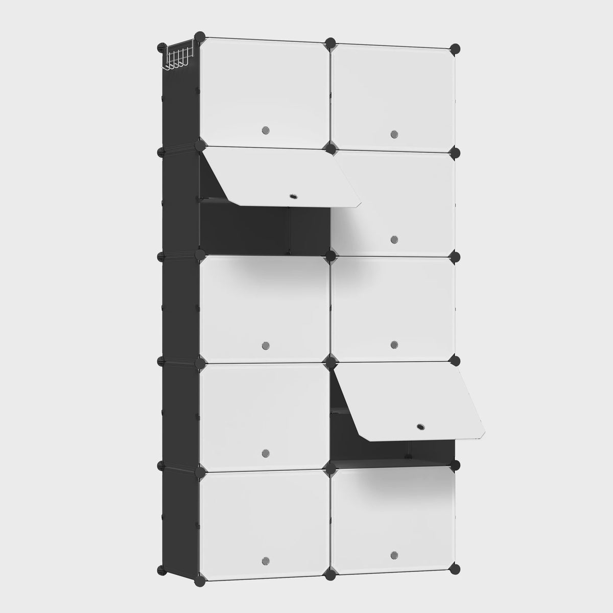 WOLTU Schoenenkast met 10 Vakken - Ruime Opbergkast voor 40 Paar Schoenen (94x180x36.5cm)