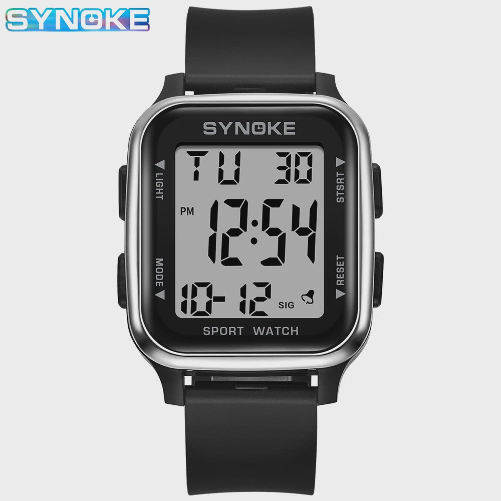 SYNOKE Heren Sport Horloge - Militair Digitaal Waterdicht met Alarm & Stopwatch