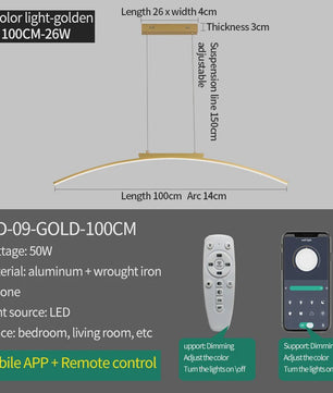 Moderne LED Boog Hanglamp - Stijlvolle Verstelbare Plafondlamp voor Eetkamer & Keuken